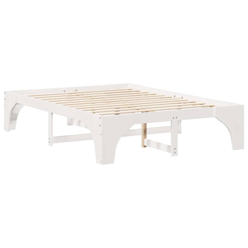 vidaXL Ramka łóżka Biały 140 x 200 cm Lite drewno sosnowe