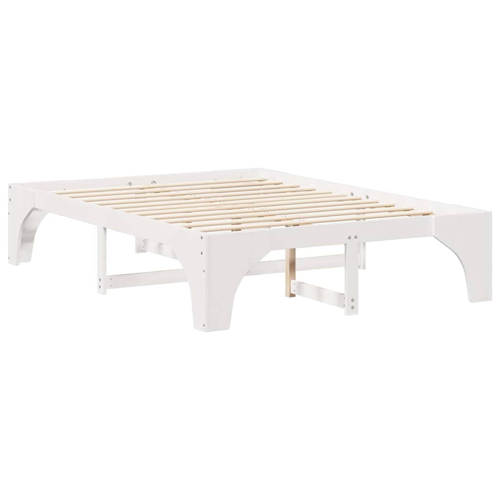 vidaXL Ramka łóżka Biały 140 x 200 cm Lite drewno sosnowe