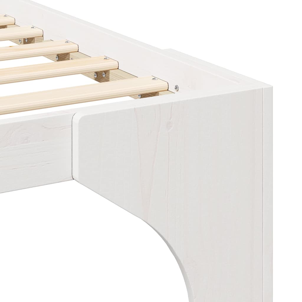 vidaXL Ramka łóżka Biały 120 x 200 cm Lite drewno sosnowe