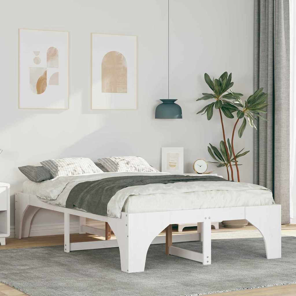 vidaXL Ramka łóżka Biały 120 x 200 cm Lite drewno sosnowe