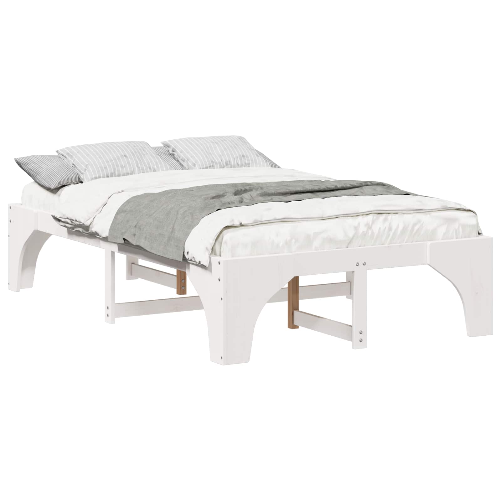 vidaXL Ramka łóżka Biały 120 x 200 cm Lite drewno sosnowe