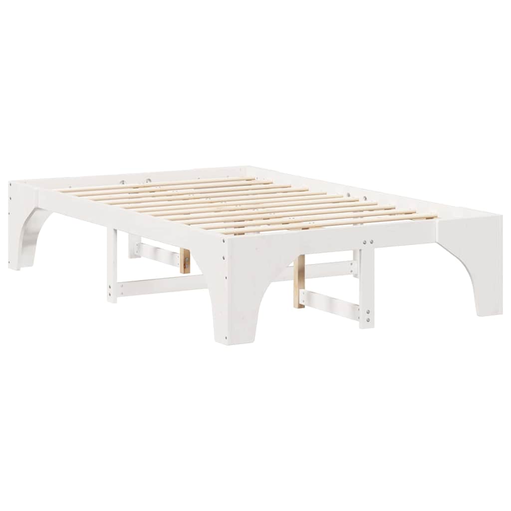 vidaXL Ramka łóżka Biały 120 x 200 cm Lite drewno sosnowe