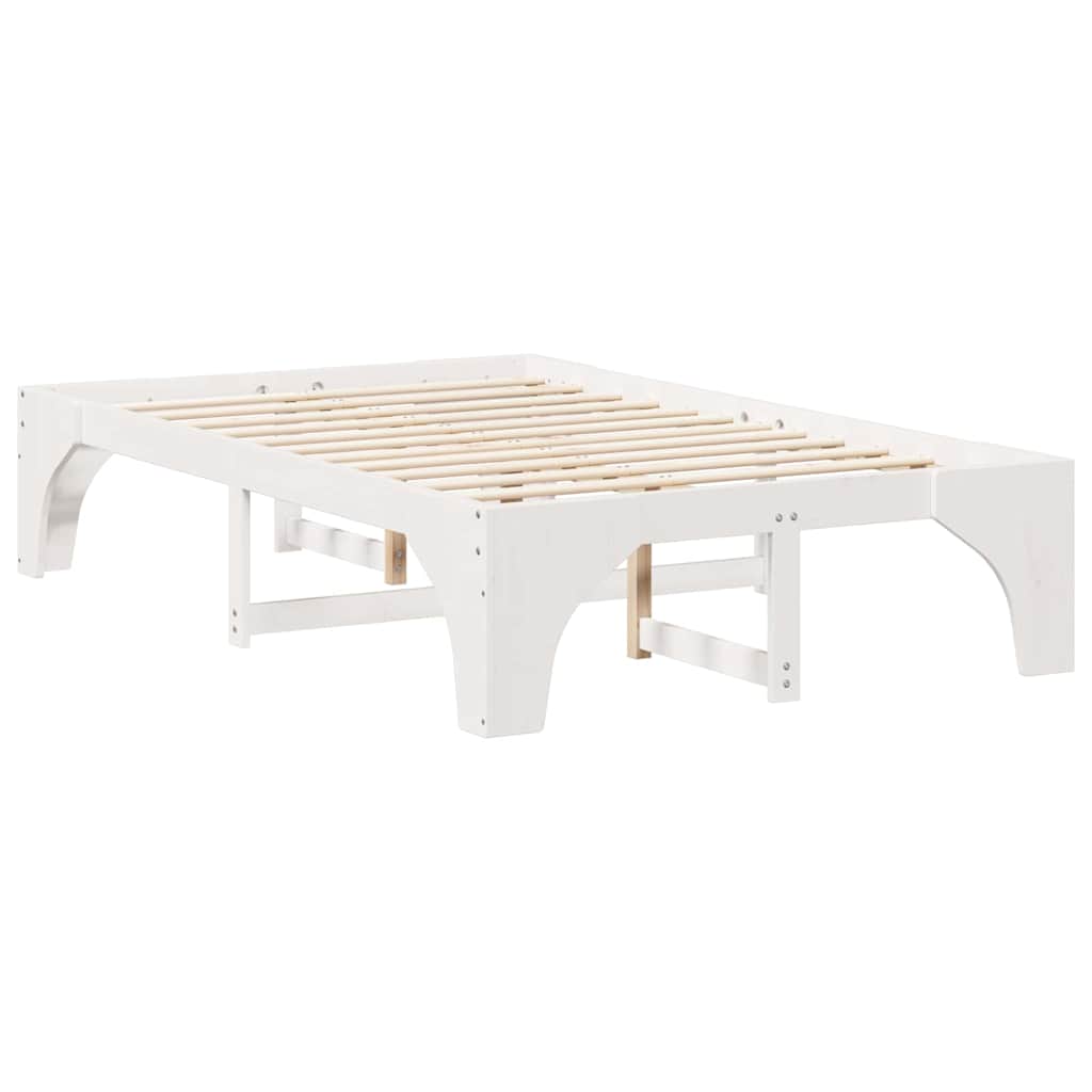 vidaXL Ramka łóżka Biały 140 x 190 cm Lite drewno sosnowe