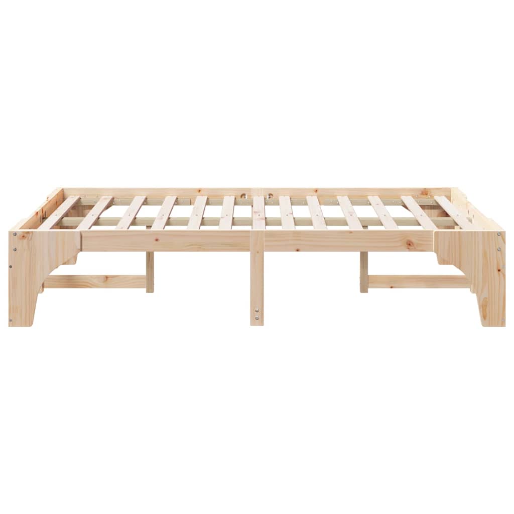 vidaXL Ramka łóżka Brązowy 135 x 190 cm Lite drewno sosnowe