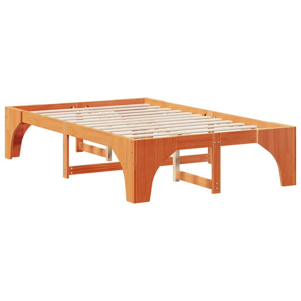 vidaXL Ramka łóżka Brązowy 120 x 190 cm Lite drewno sosnowe