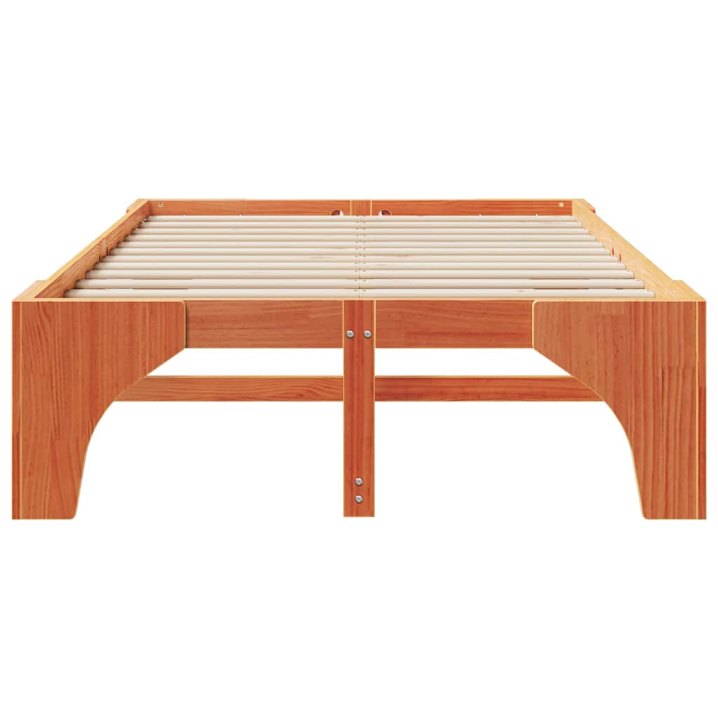 vidaXL Ramka łóżka Brązowy 120 x 190 cm Lite drewno sosnowe
