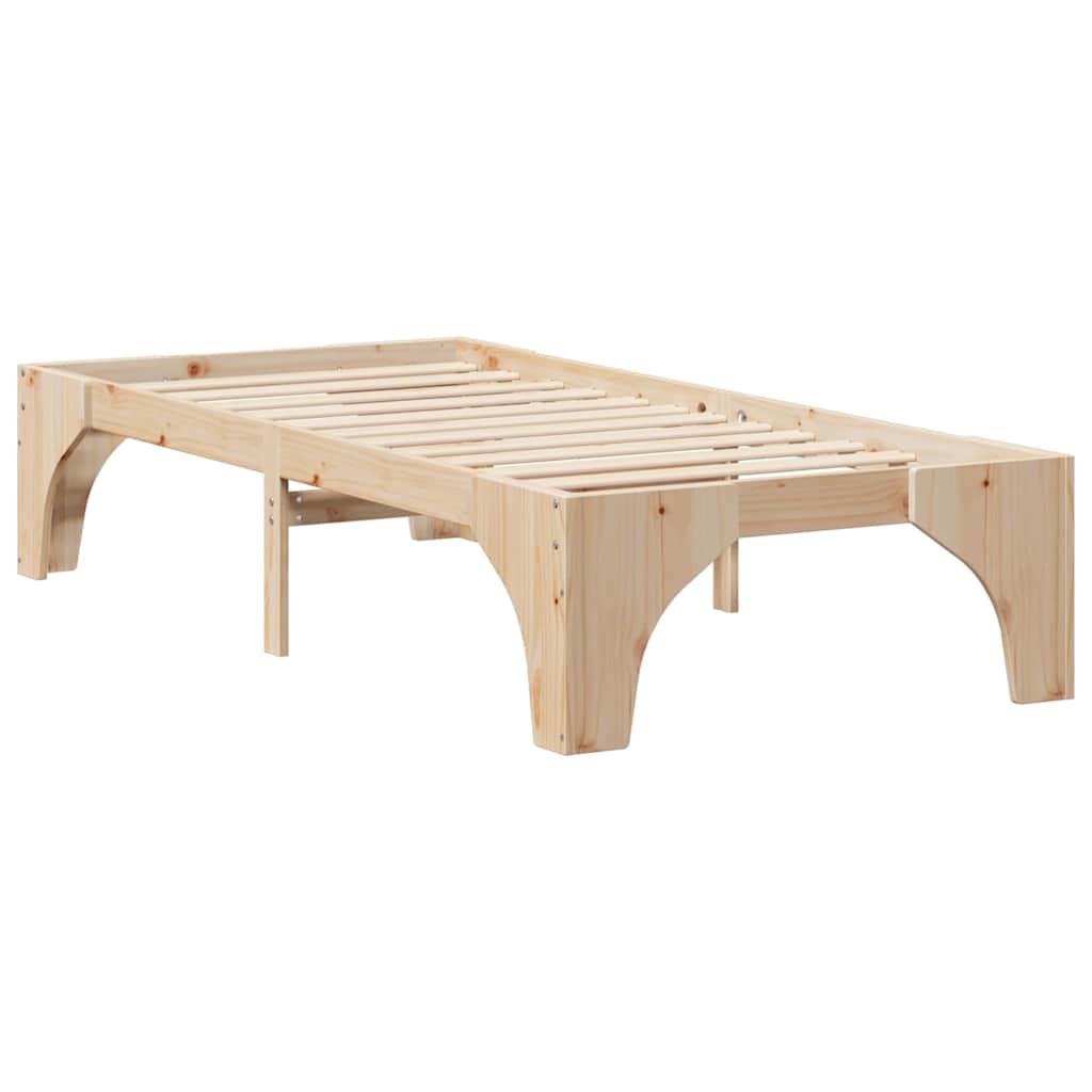 vidaXL Ramka łóżka Brązowy 100 x 200 cm Lite drewno sosnowe