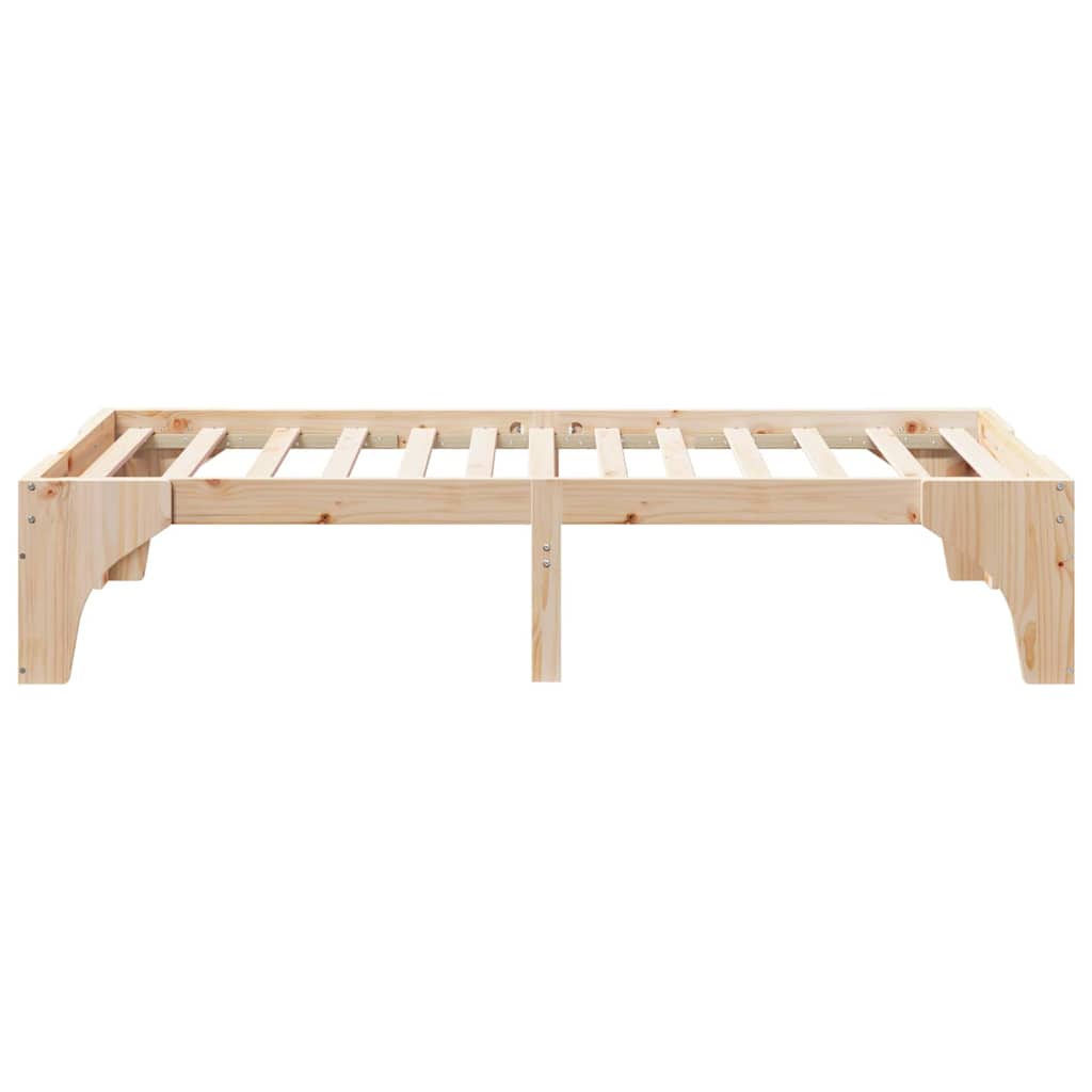 vidaXL Ramka łóżka Brązowy 100 x 200 cm Lite drewno sosnowe