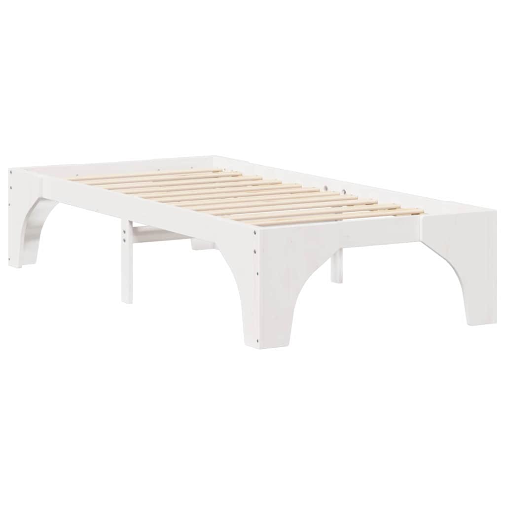 vidaXL Ramka łóżka Biały 100 x 200 cm Lite drewno sosnowe