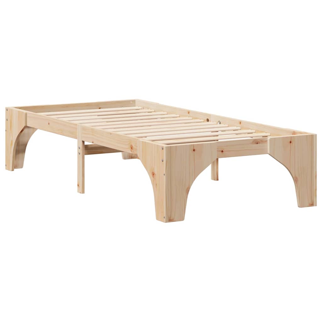 vidaXL Ramka łóżka Brązowy 90 x 200 cm Lite drewno sosnowe