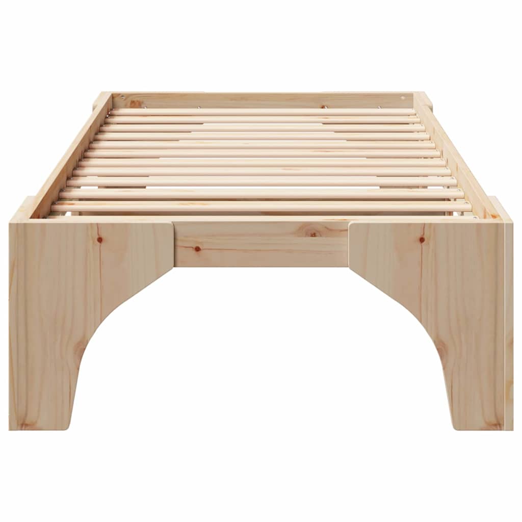vidaXL Ramka łóżka Brązowy 90 x 200 cm Lite drewno sosnowe