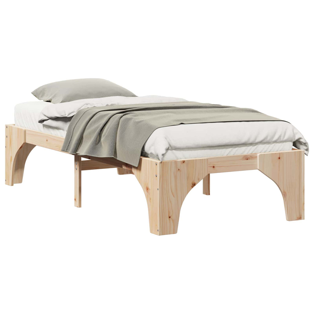 vidaXL Ramka łóżka Brązowy 80 x 200 cm Lite drewno sosnowe