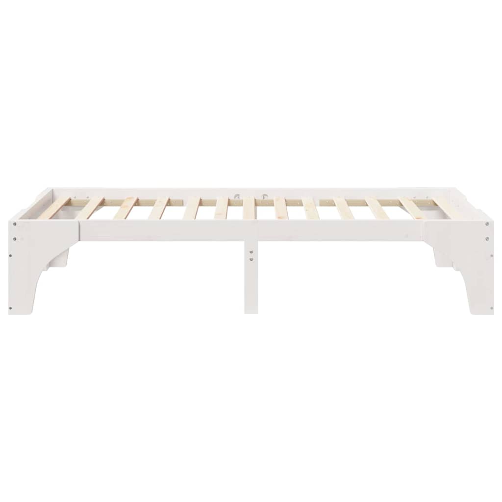 vidaXL Ramka łóżka Biały 80 x 200 cm Lite drewno sosnowe