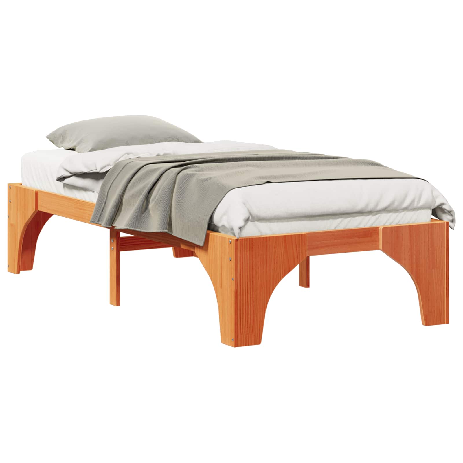 vidaXL Ramka łóżka Brązowy 80 x 200 cm Lite drewno sosnowe