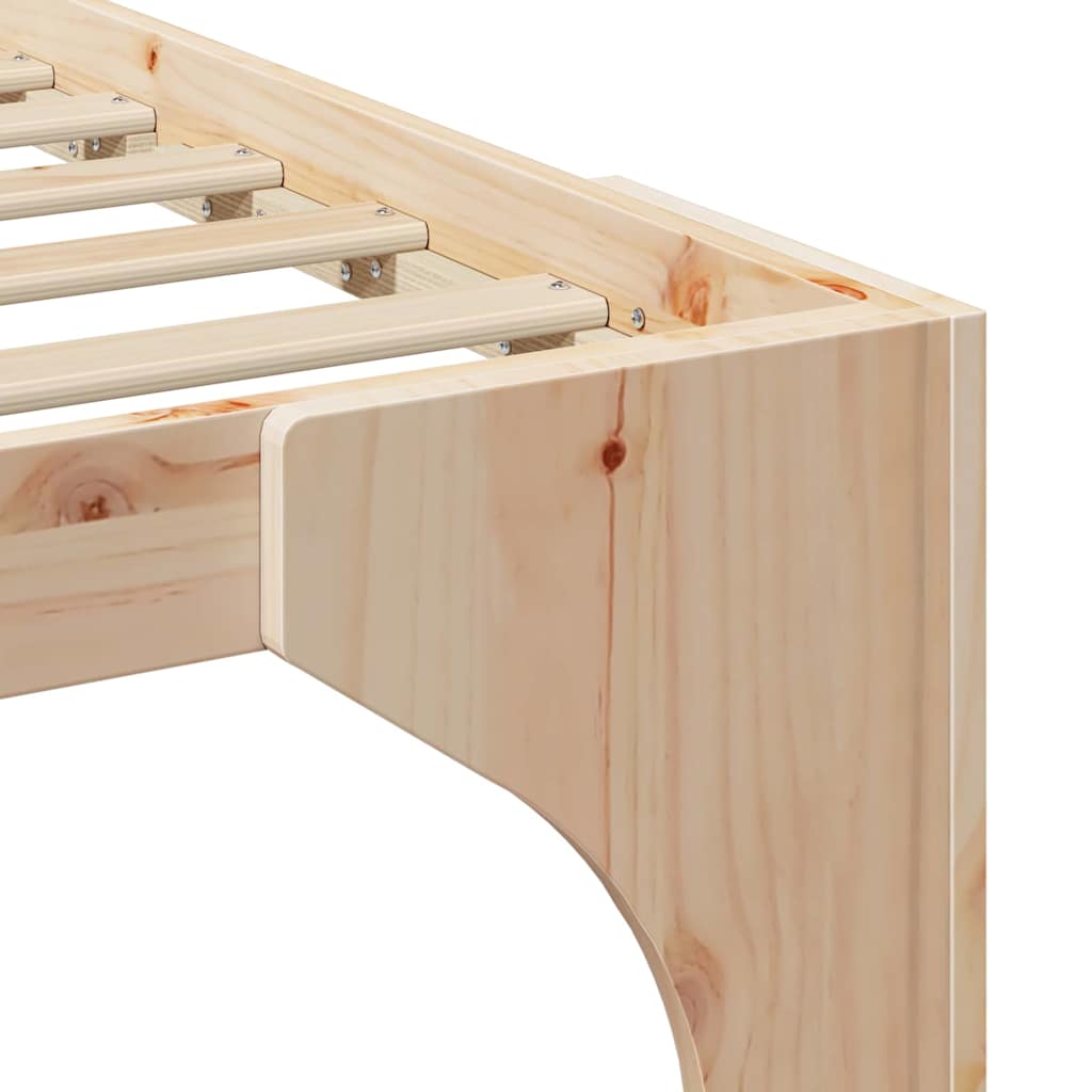vidaXL Ramka łóżka Brązowy 90 x 190 cm Lite drewno sosnowe