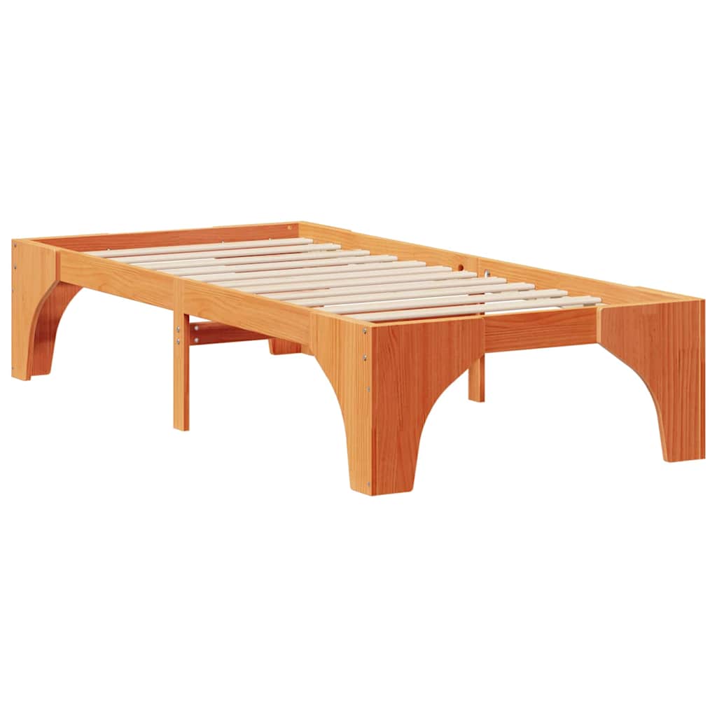 vidaXL Ramka łóżka Brązowy 90 x 190 cm Lite drewno sosnowe