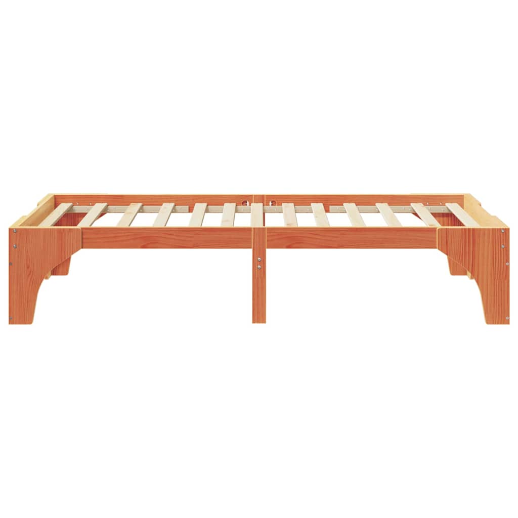 vidaXL Ramka łóżka Brązowy 75 x 190 cm Lite drewno sosnowe