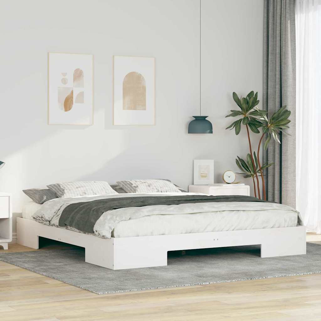 vidaXL Ramka łóżka Biały 200 x 200 cm