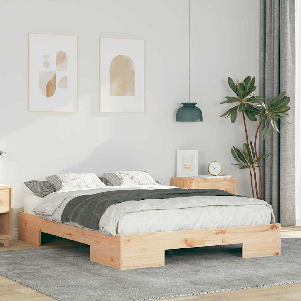 vidaXL Ramka łóżka Brązowy 140 x 190 cm