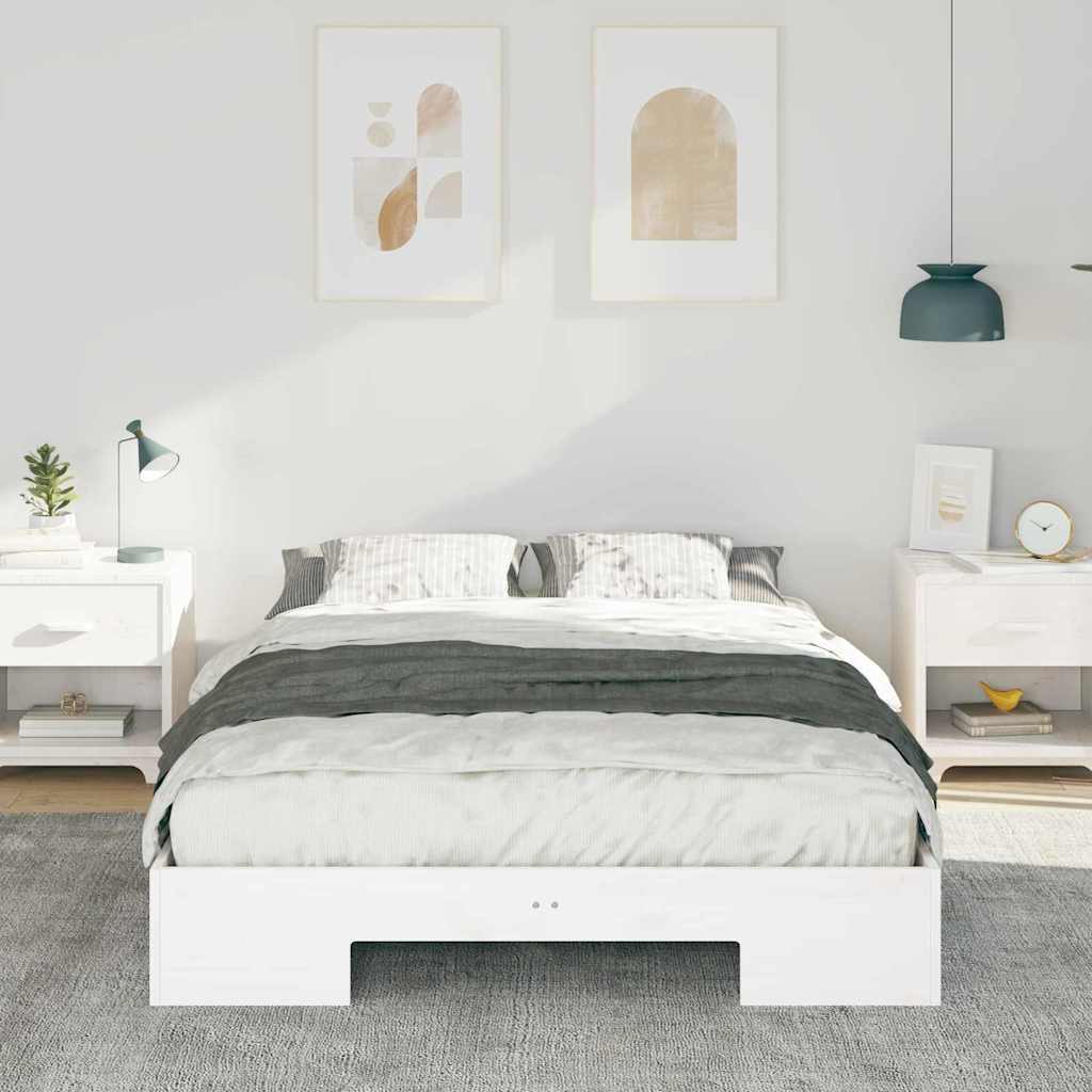 vidaXL Ramka łóżka Biały 140 x 190 cm