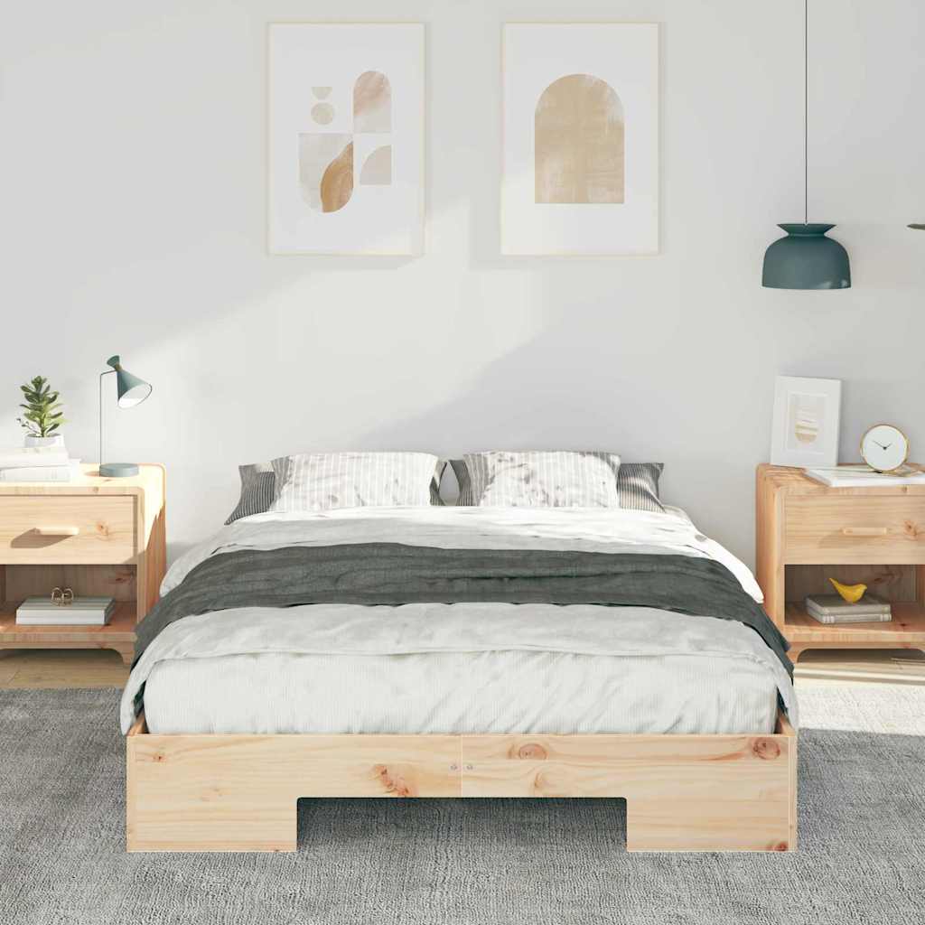vidaXL Ramka łóżka Brązowy 135 x 190 cm