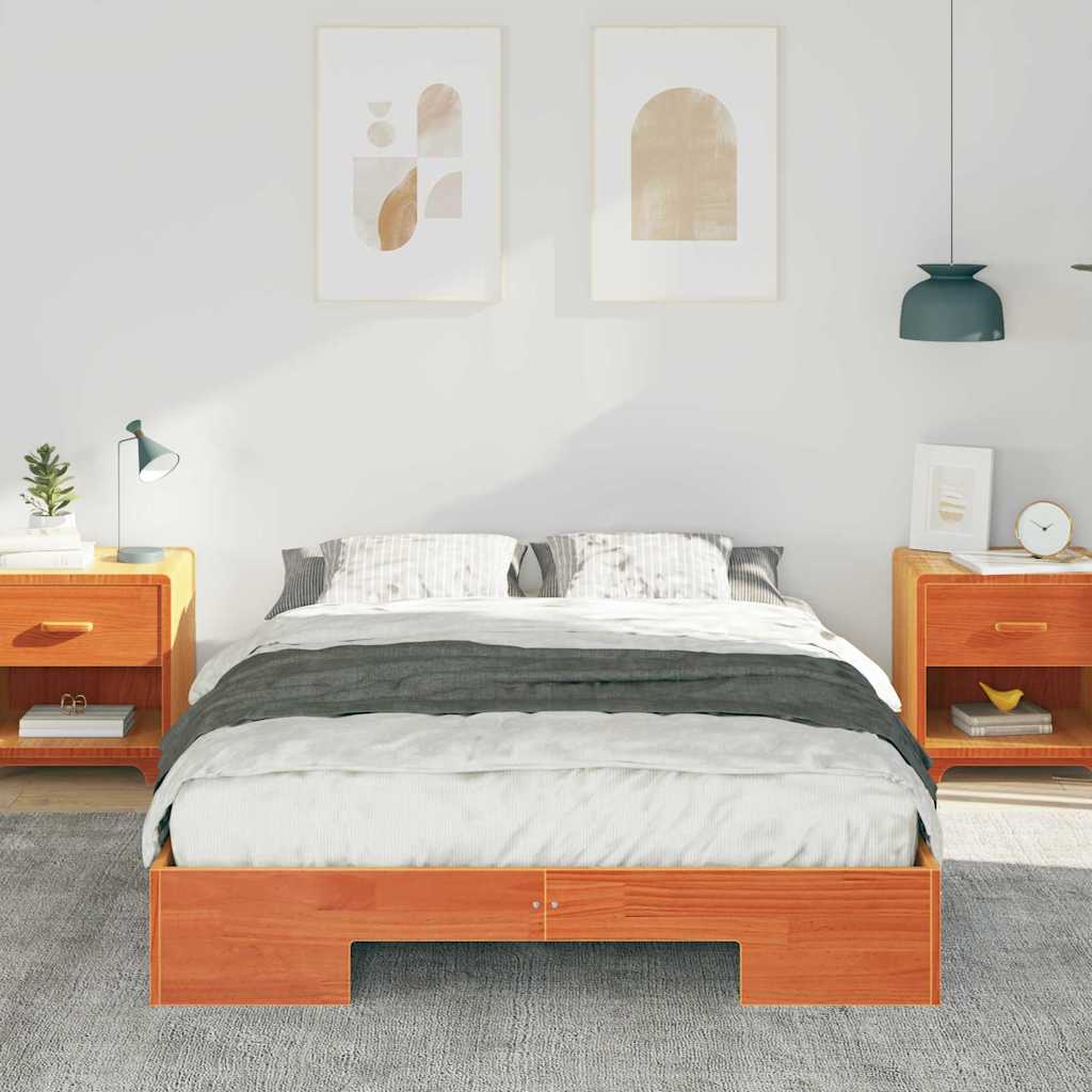 vidaXL Ramka łóżka Brązowy 135 x 190 cm