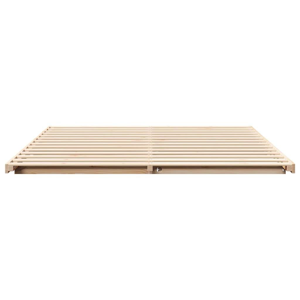 vidaXL Ramka łóżka Brązowy 200 x 200 cm Lite drewno sosnowe