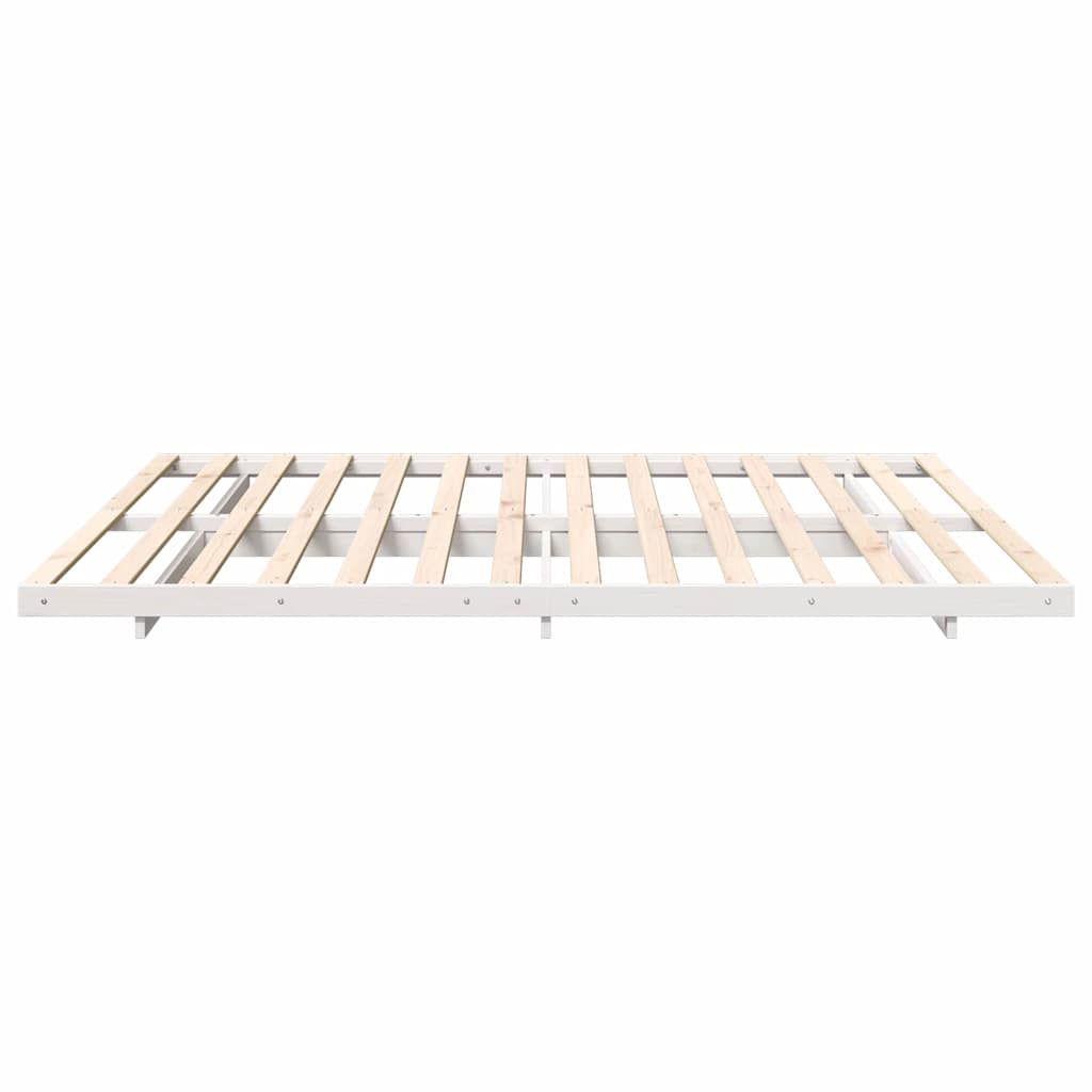 vidaXL Ramka łóżka Biały 200 x 200 cm Lite drewno sosnowe