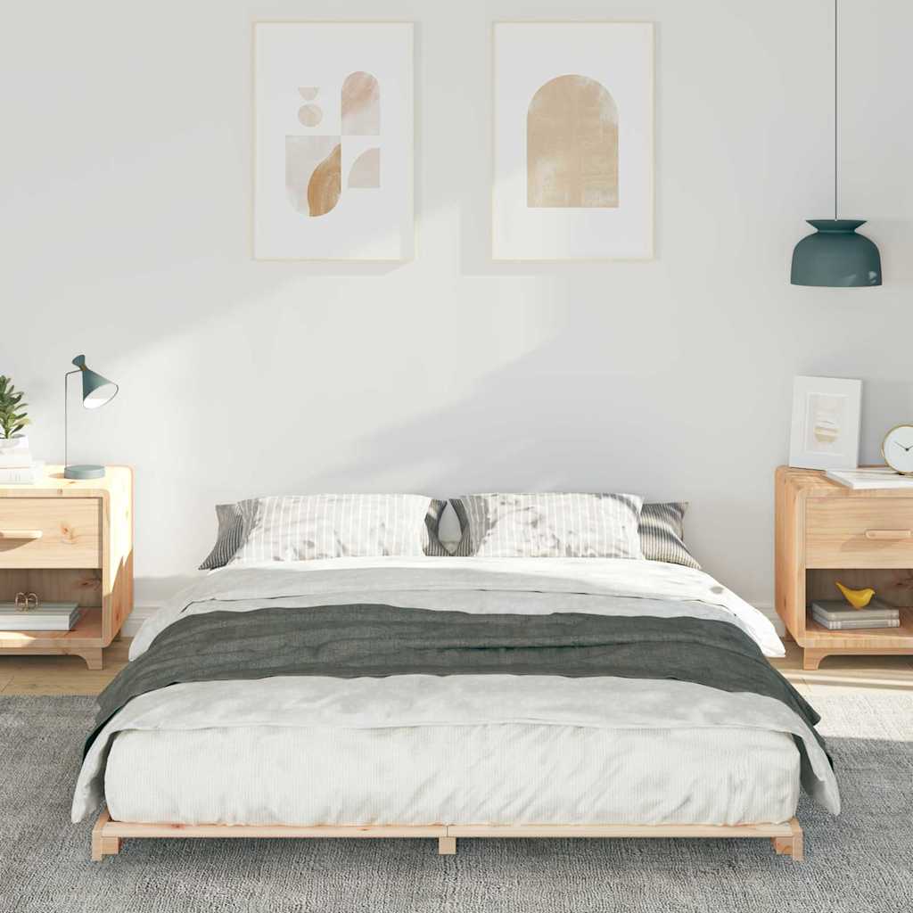 vidaXL Ramka łóżka Brązowy 150 x 200 cm Lite drewno sosnowe