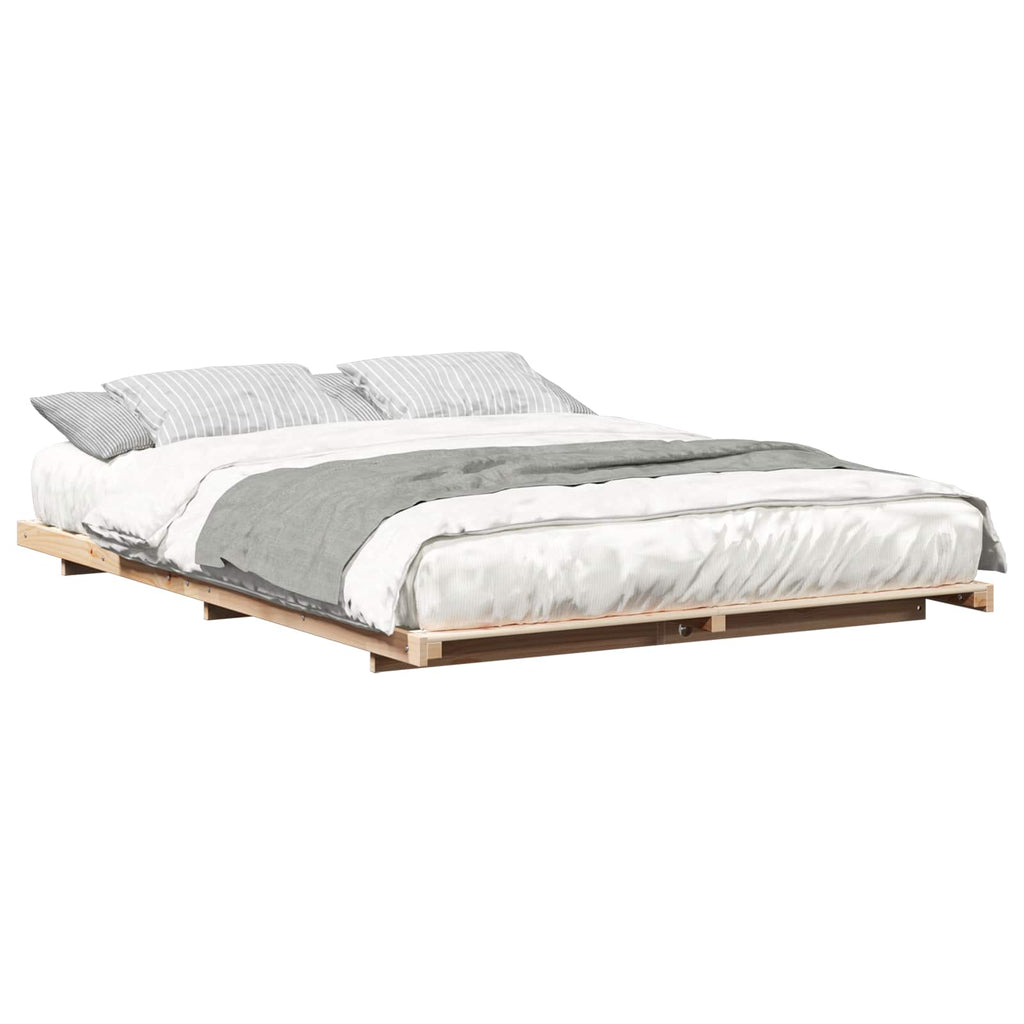 vidaXL Ramka łóżka Brązowy 150 x 200 cm Lite drewno sosnowe