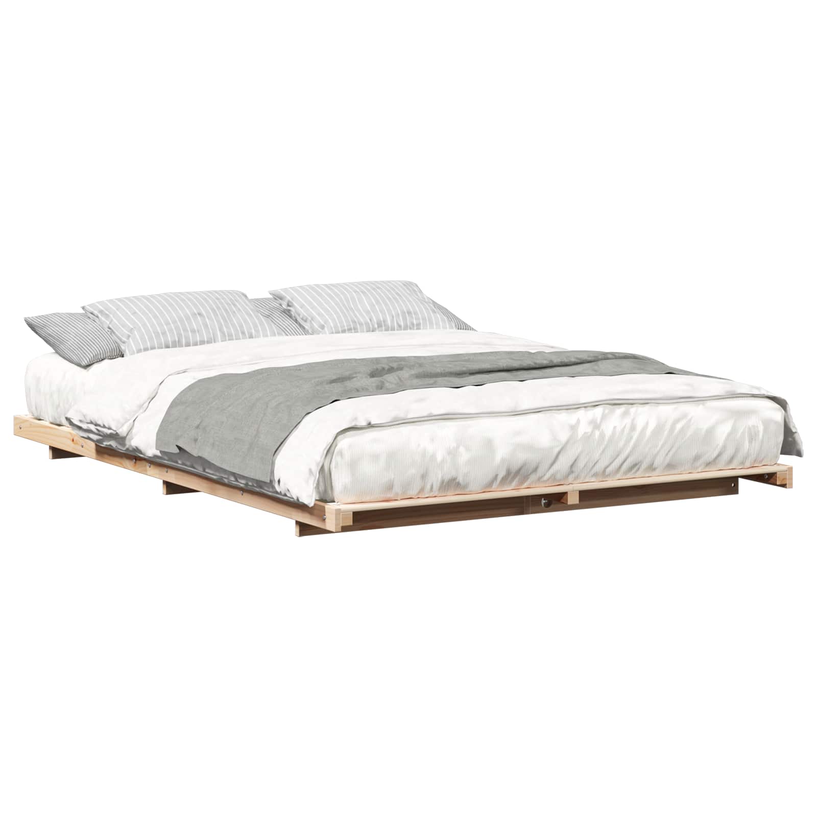 vidaXL Ramka łóżka Brązowy 150 x 200 cm Lite drewno sosnowe