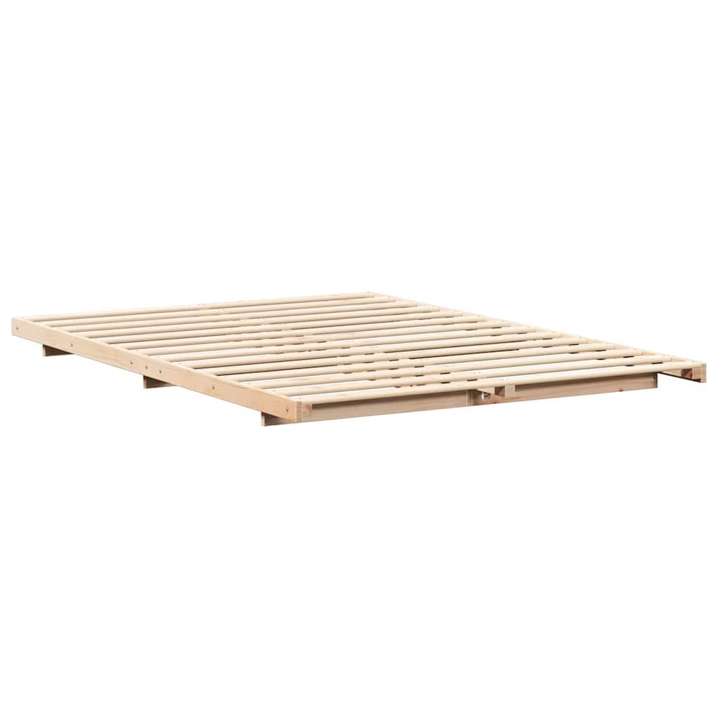 vidaXL Ramka łóżka Brązowy 150 x 200 cm Lite drewno sosnowe