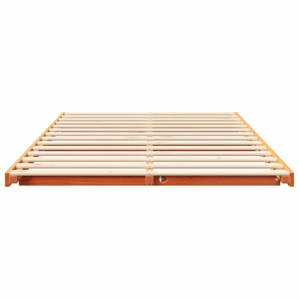 vidaXL Ramka łóżka Woskowy Brąz 140 x 190 cm Lite drewno sosnowe