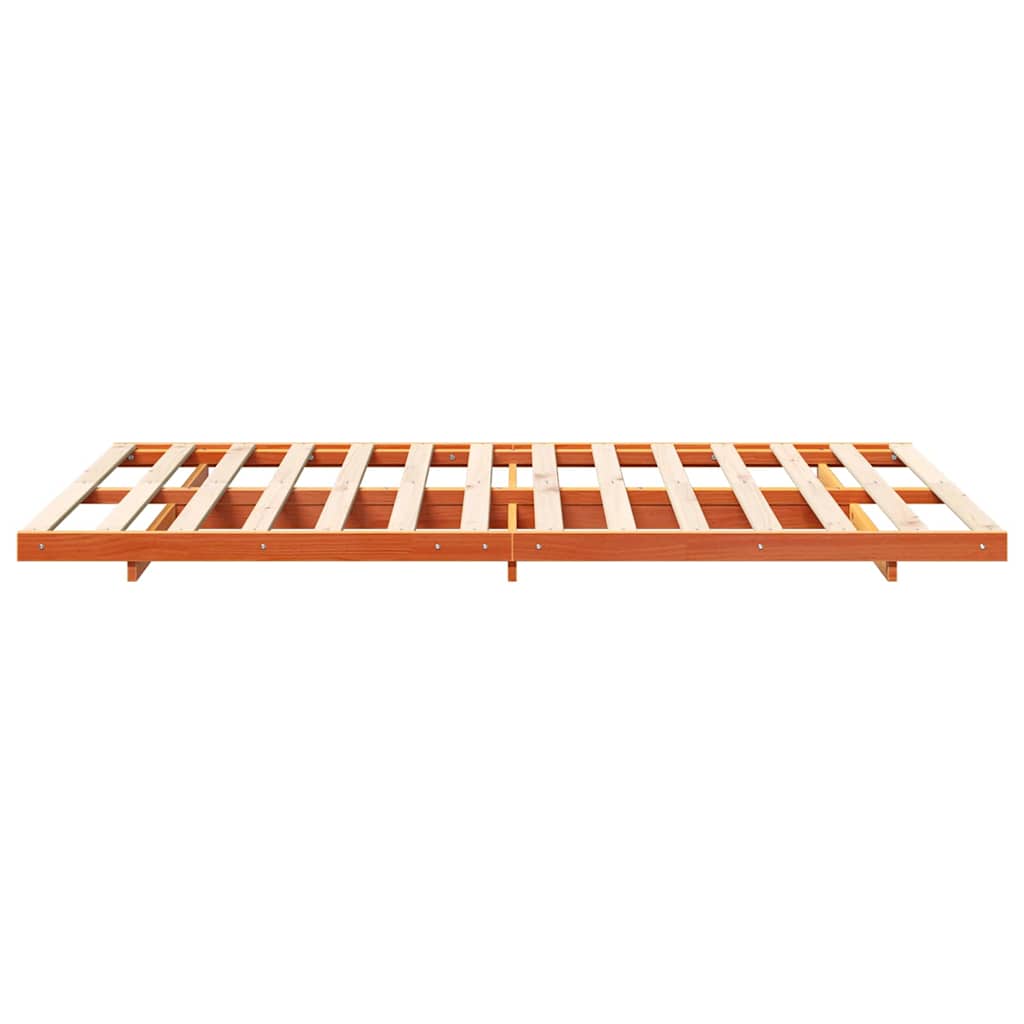 vidaXL Ramka łóżka Woskowy Brąz 140 x 190 cm Lite drewno sosnowe