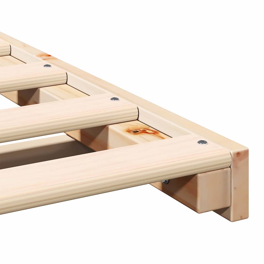 vidaXL Ramka łóżka Brązowy 120 x 190 cm Lite drewno sosnowe