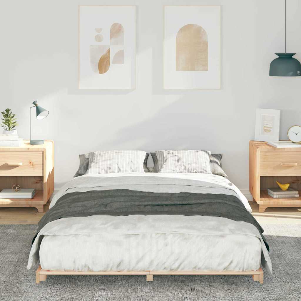 vidaXL Ramka łóżka Brązowy 120 x 190 cm Lite drewno sosnowe