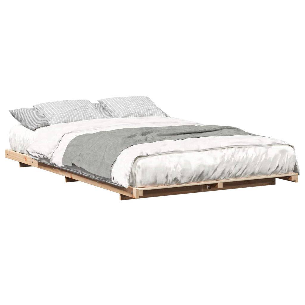 vidaXL Ramka łóżka Brązowy 120 x 190 cm Lite drewno sosnowe