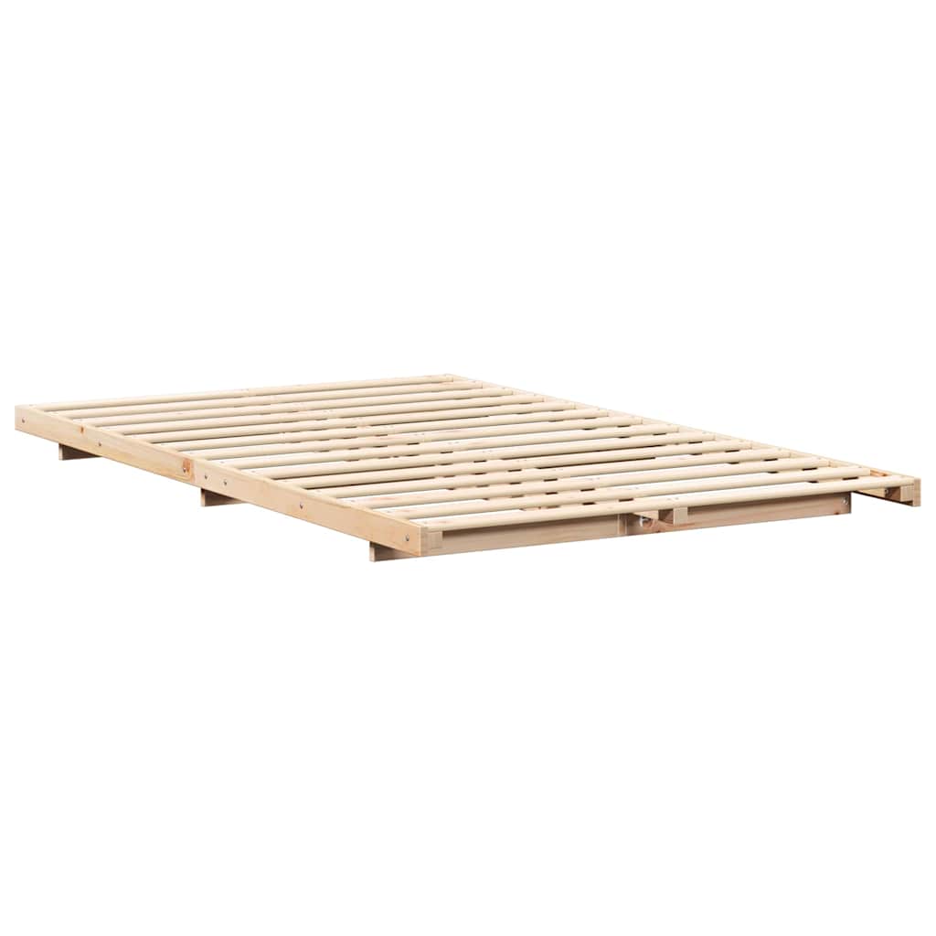 vidaXL Ramka łóżka Brązowy 120 x 190 cm Lite drewno sosnowe