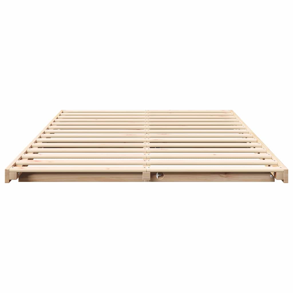 vidaXL Ramka łóżka Brązowy 120 x 190 cm Lite drewno sosnowe