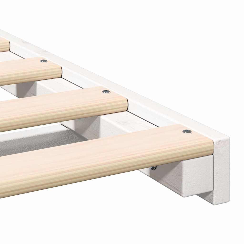 vidaXL Ramka łóżka Biały 100 x 200 cm Lite drewno sosnowe