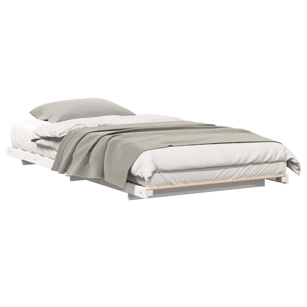 vidaXL Ramka łóżka Biały 100 x 200 cm Lite drewno sosnowe