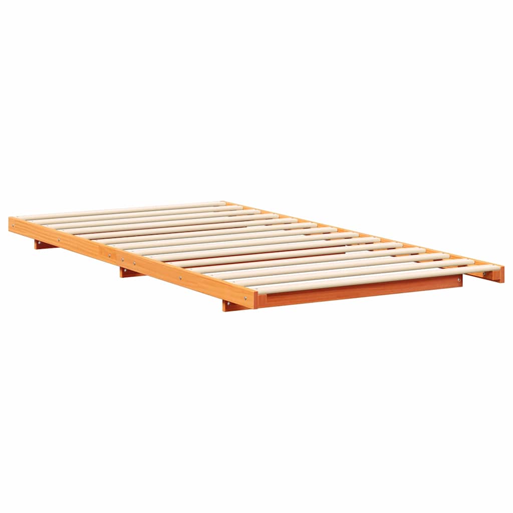 vidaXL Ramka łóżka Woskowy Brąz 90 x 200 cm Lite drewno sosnowe