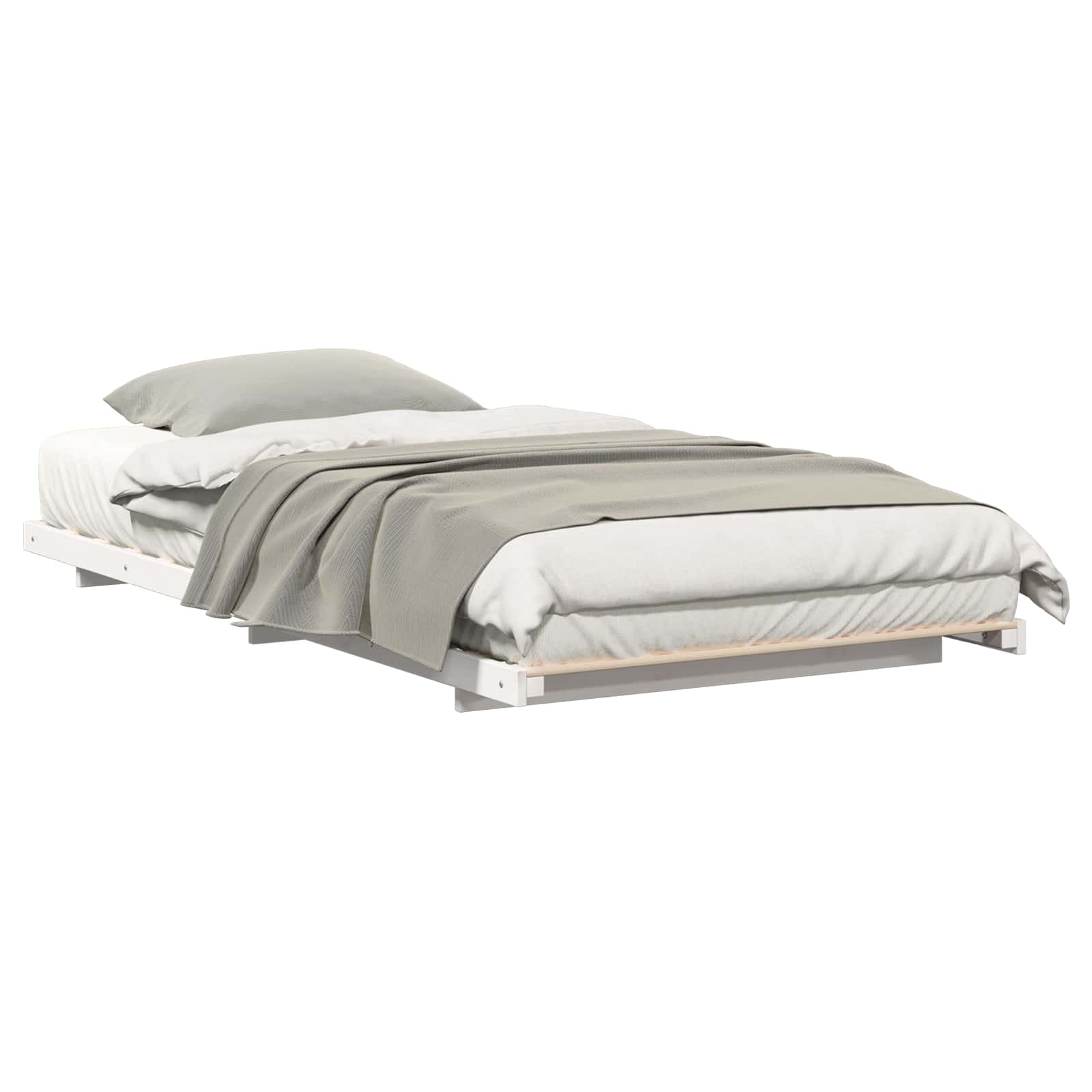 vidaXL Ramka łóżka Biały 80 x 200 cm Lite drewno sosnowe