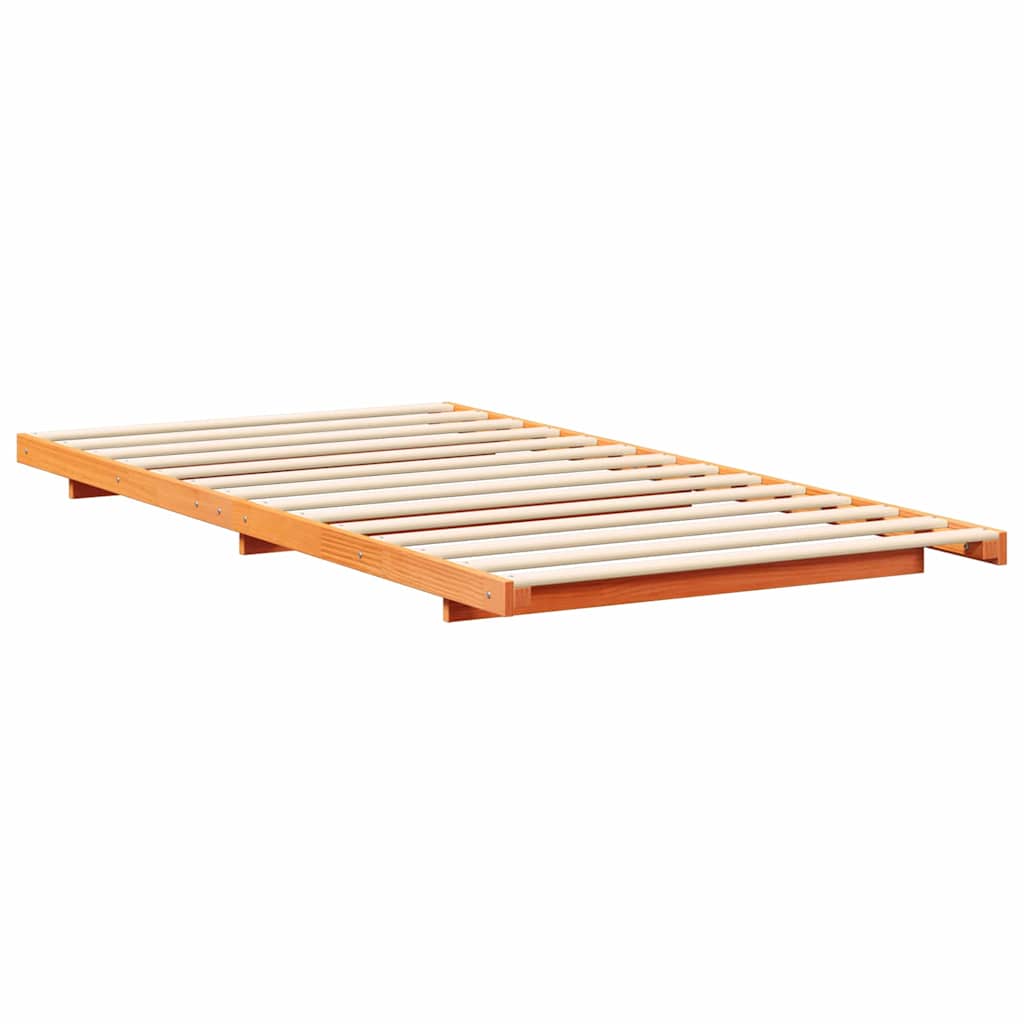 vidaXL Ramka łóżka Woskowy Brąz 75 x 190 cm Lite drewno sosnowe