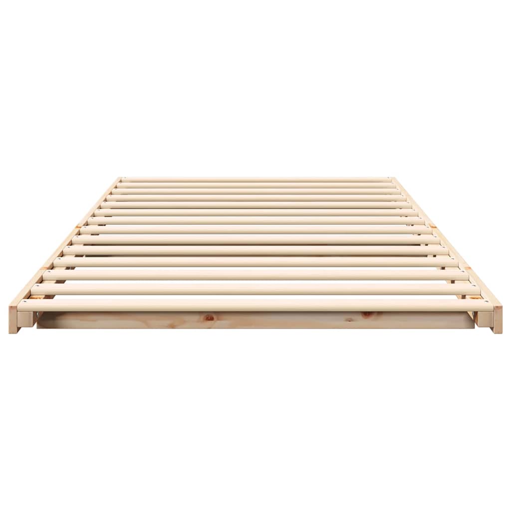 vidaXL Ramka łóżka Brązowy 80 x 210 cm Lite drewno sosnowe