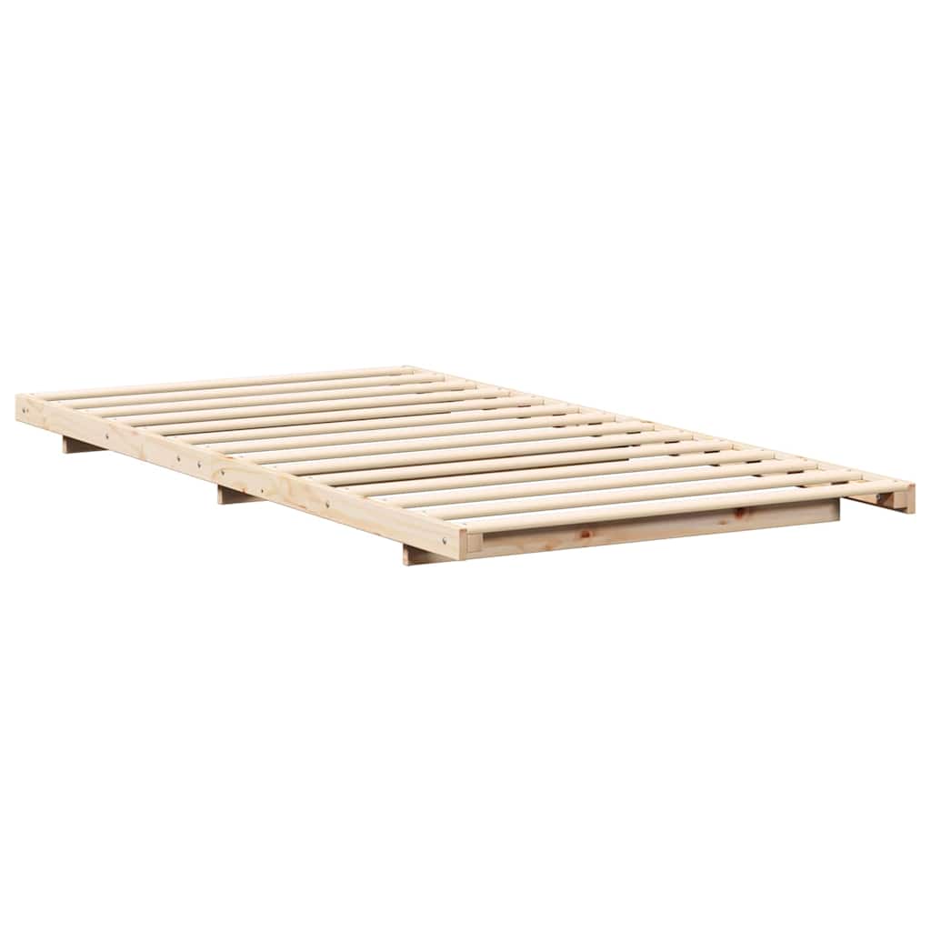 vidaXL Ramka łóżka Brązowy 90 x 210 cm Lite drewno sosnowe