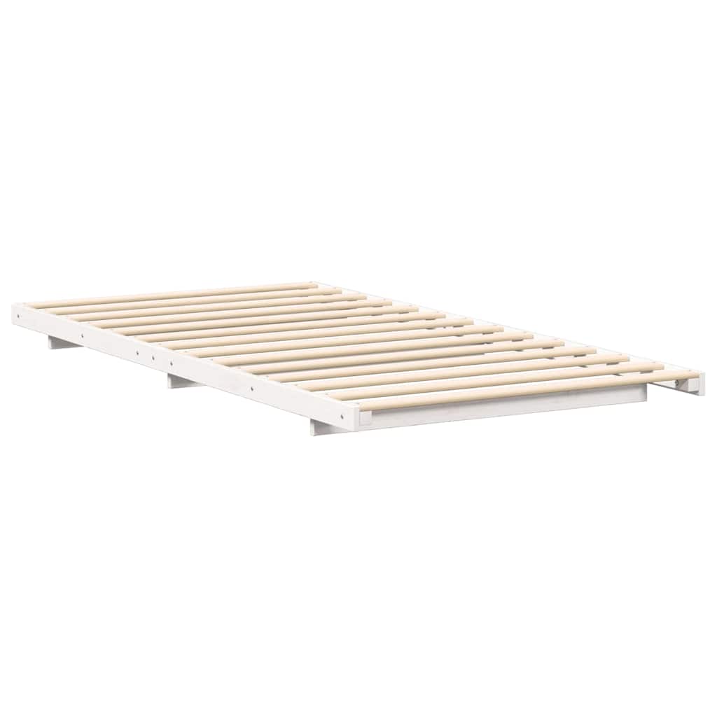 vidaXL Ramka łóżka Biały 100 x 210 cm Lite drewno sosnowe