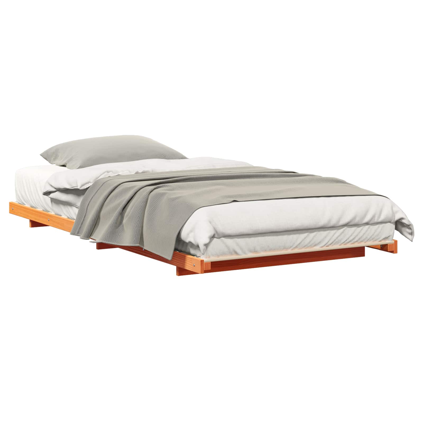 vidaXL Ramka łóżka Woskowy Brąz 100 x 210 cm Lite drewno sosnowe