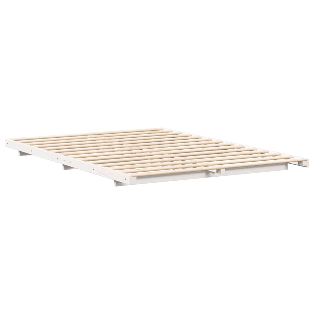 vidaXL Ramka łóżka Biały 140 x 210 cm Lite drewno sosnowe