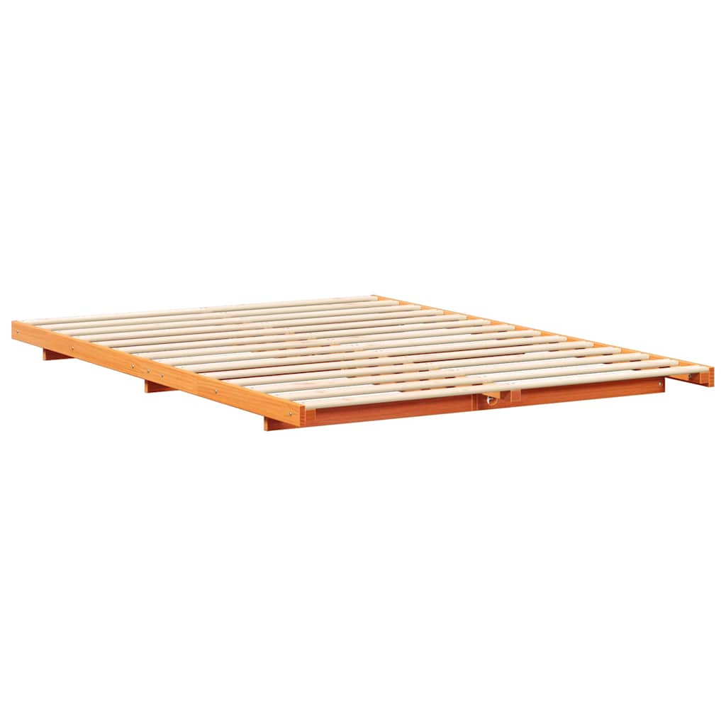 vidaXL Ramka łóżka Woskowy Brąz 140 x 210 cm Lite drewno sosnowe